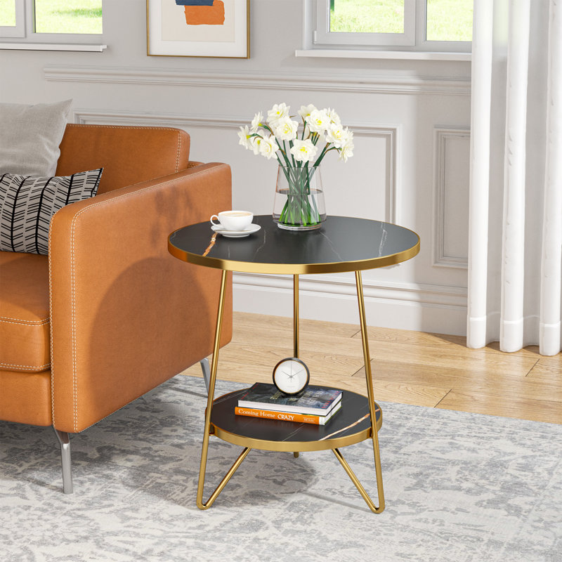 Oni End Table, Black/Gold
