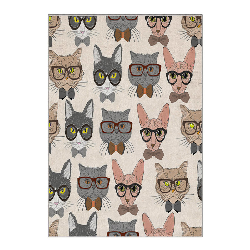 Stylish Woven Carpet (3.1 x 4.6 ft), 100% Polyester, Non-Slip Felt Dot Underside | Raschel Knitting, 0.4 in Pile Height | Machine Washable, Digital Print Design | Perfect for Living Room, Bedroom & Office Decor