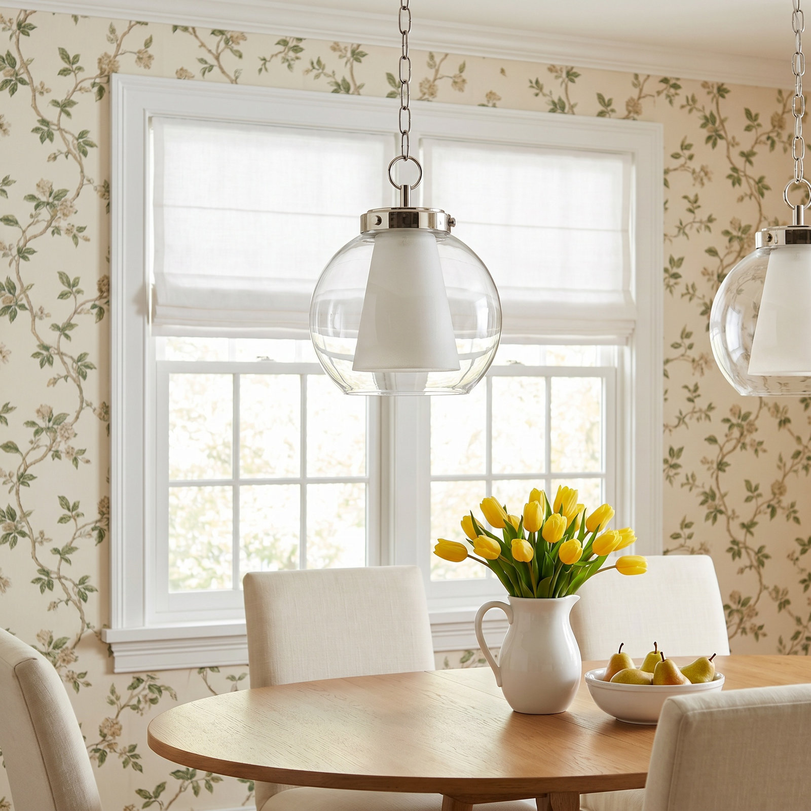 Dunwell Single Light Pendant, Polished Nickel, 12" H x 10" W x 10" D