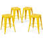 Ensemble de 4 tabourets de bar en métal sans dossier, hauteur comptoir 61 cm (24 po), pour îlot de cuisine, style industriel avec pieds amovibles, résistants à l'eau et à la rouille.-313783251