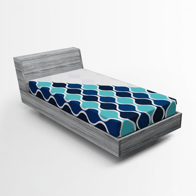Microfiber Geometric Fitted Sheet, Twin XL Fitted Sheet