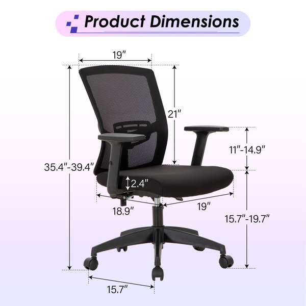 Latitude Run® Home Office Computer Mesh Ergonomic Task Chair & Reviews