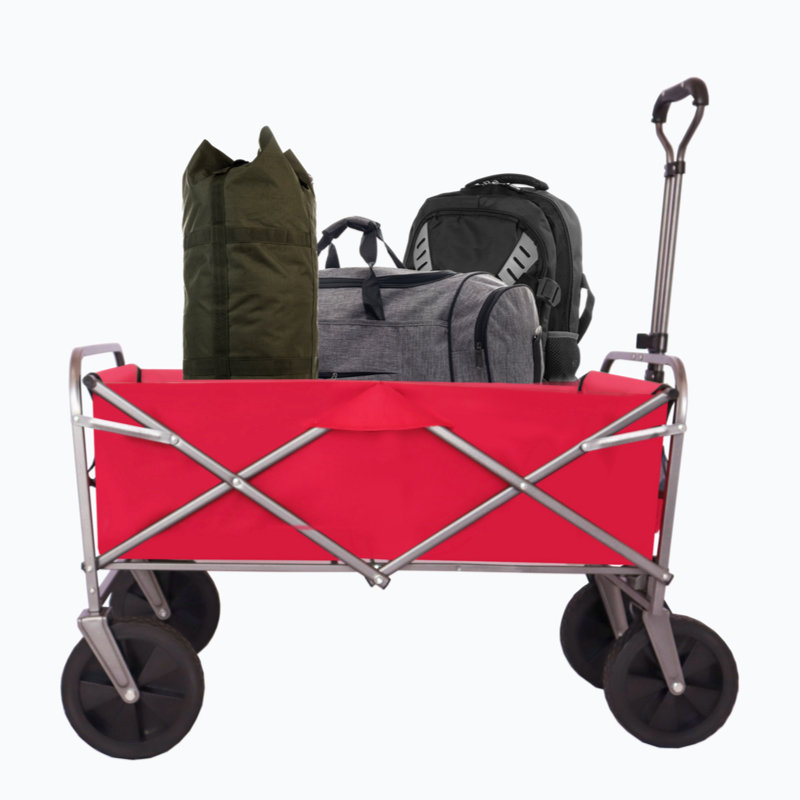 Chariot de camping pliant polyvalent pour l'extérieur, Rouge