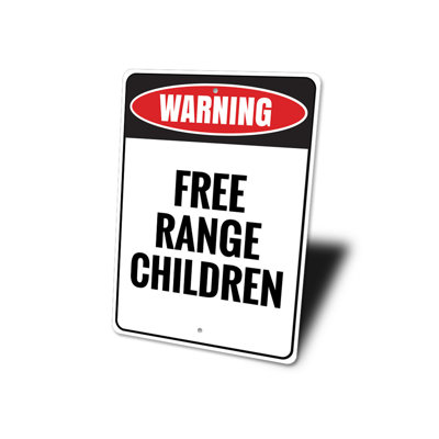 Plaque en aluminium pour enfants Free Range