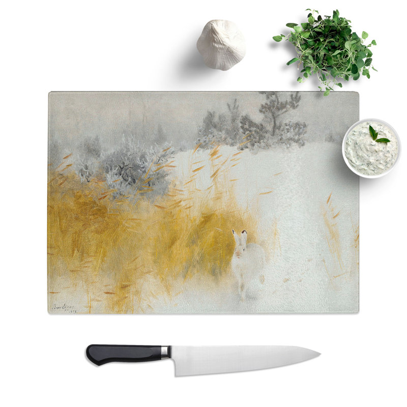 White Hare Vol.4 by Bruno Liljefors Chopping Board, 0.4cm H x 20cm W x 28.5cm L