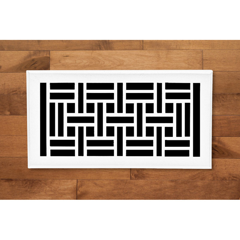 Reggio Register Basketweave Vent Cover Grilles With Mounting Holes Features a Underside Lip, 4"L x 10"W x 0.5" H, White