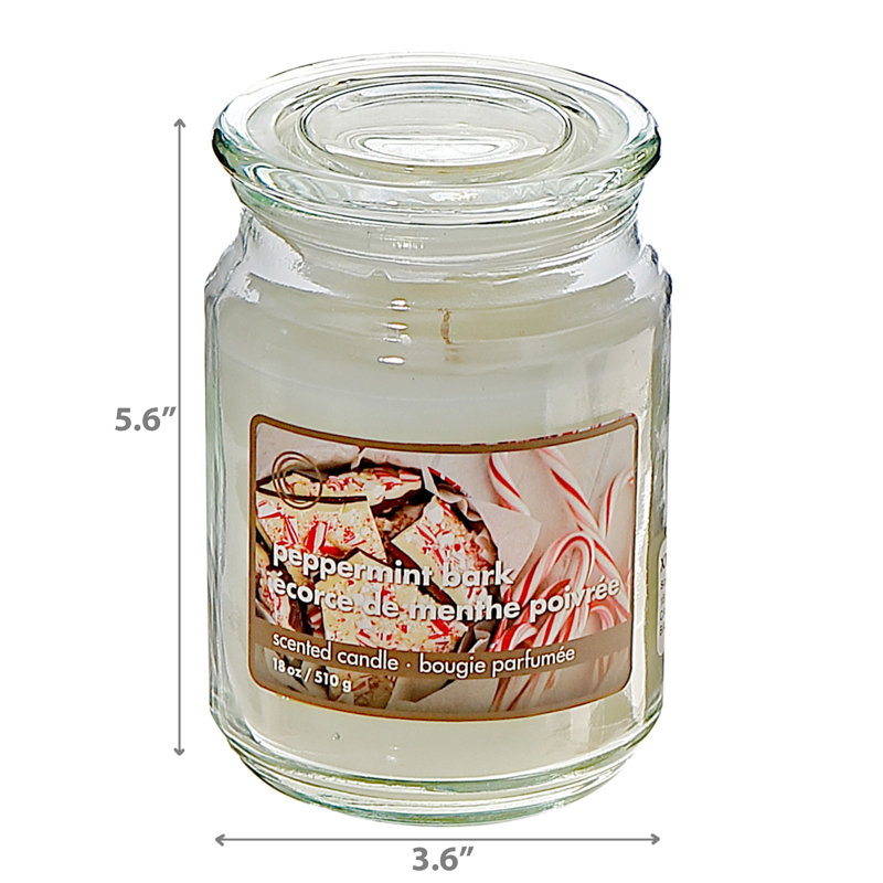 Bougie 18 oz parfumée (écorce de menthe poivrée) - ensemble de 2
