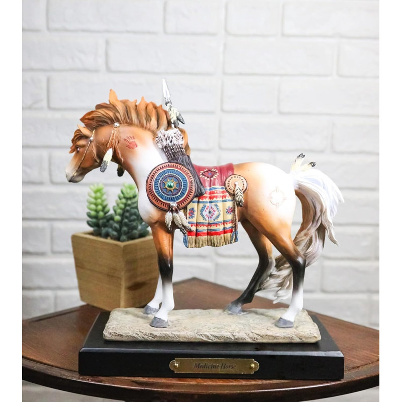 Figurine Native American Medecine Steed Horse par Laurie Prindle