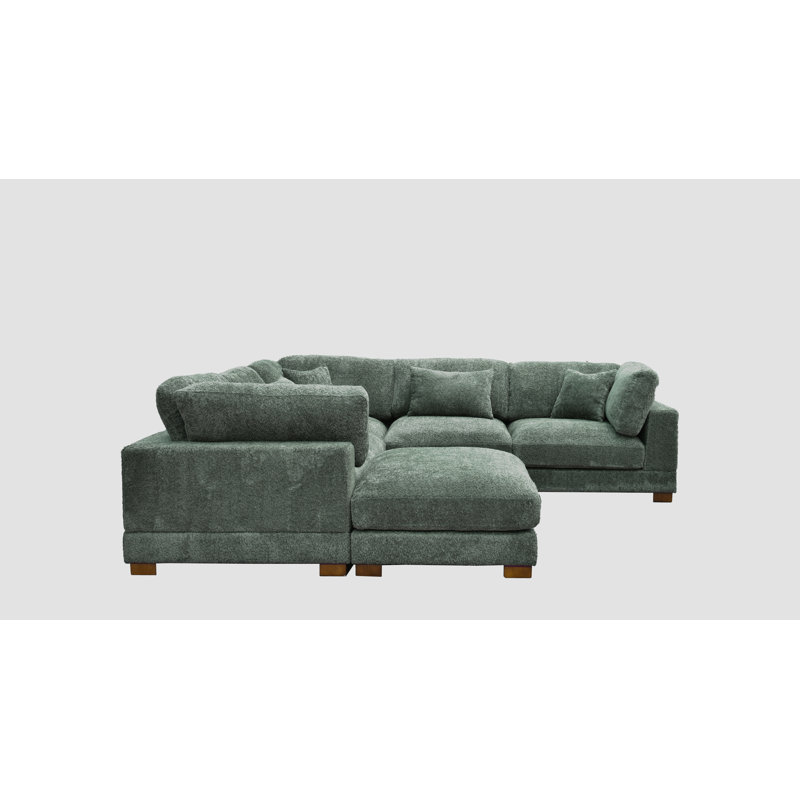 Luna Sofa, Green Polyester