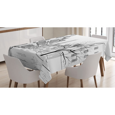Cityscape Paris Street Tablecloth
