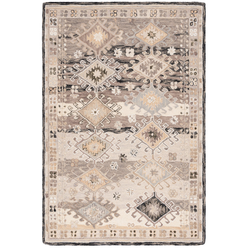 Annegrete Hand Tufted Wool Pile Southwestern Rug, Rectangle 3' x 5'