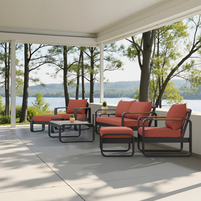 Andes 7-Piece Sunbrella® Outdoor Patio Seating Set - Play Adobe