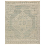 Jaipur Living Sarosh SEV08 Handknotted Medallion Green and Cream Area Rug (8'x10')
