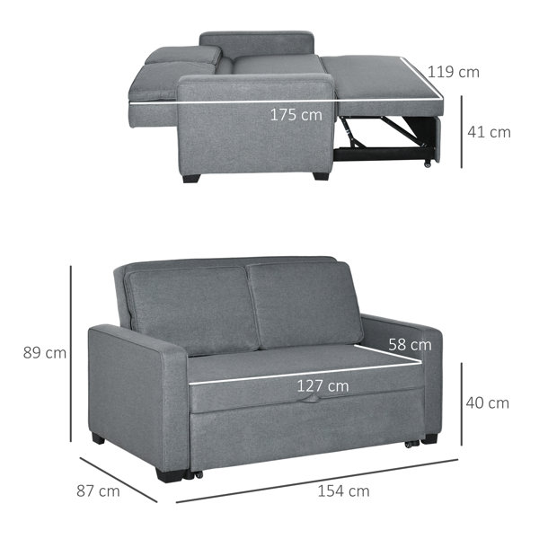 17 Stories Guleed 2 Seater Loveseat Sofa Bed & Reviews | Wayfair.co.uk