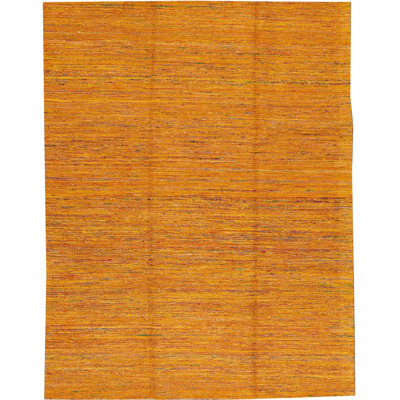 Tapis orange et multicolore noué à la main de haute qualité