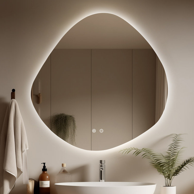 LED Mirror for Bathroom – Vanity Mirror with Lights, Dimmable Touch Sensor, and Anti-Fog Function, 30" x 30"