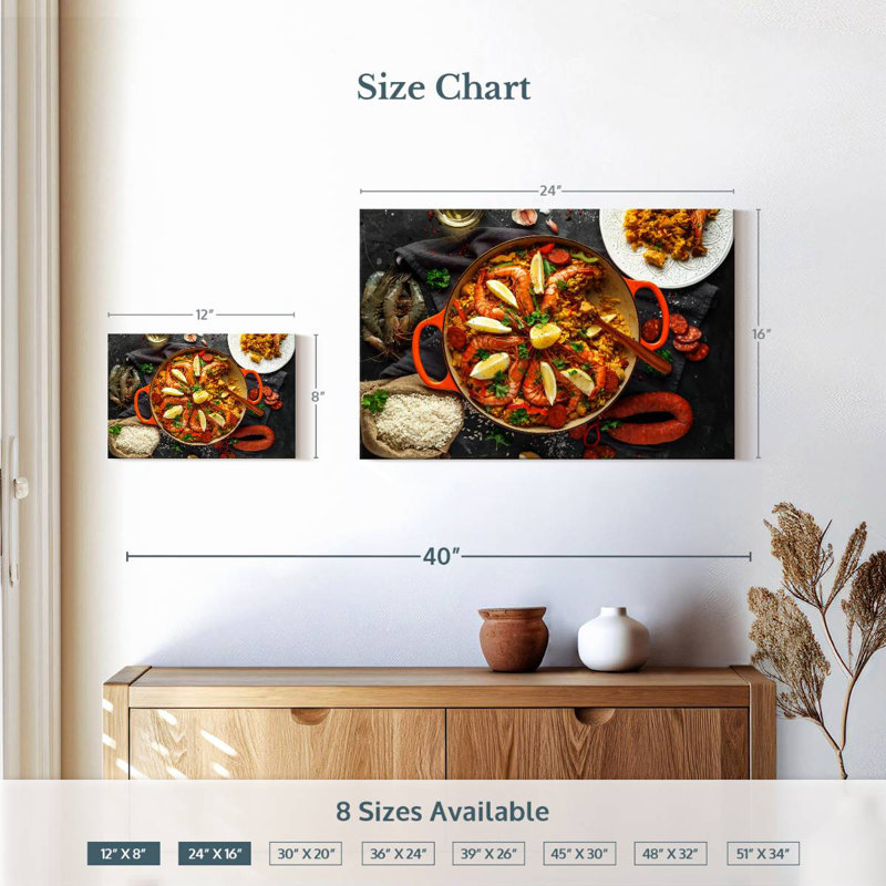 Paella aux fruits de mer Yarlin, H 16 po x l 24 po