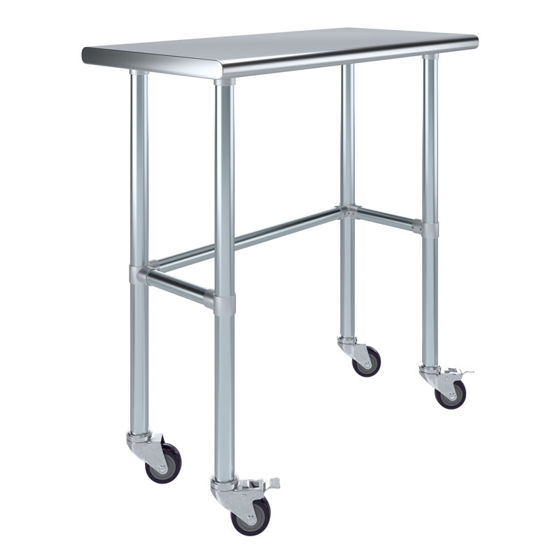 Table de travail en acier inoxydable, H 38 po x L 36 po x l 18 po