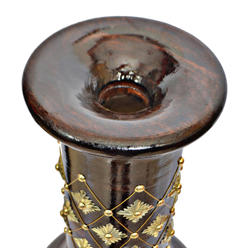 Vase de plancher en bois brun 37 po