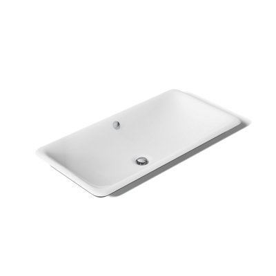 Iron Plains Metal Rectangle Dual Mount Bathroom Sink with Overflow