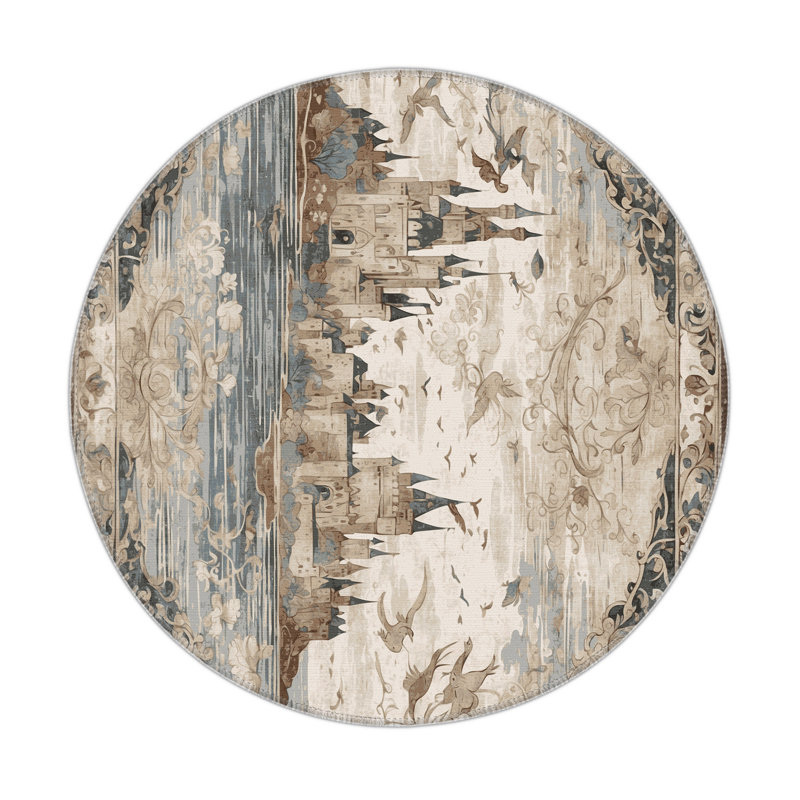 Highland Keep Indoor And Outdoor Area Rug, Round 5'