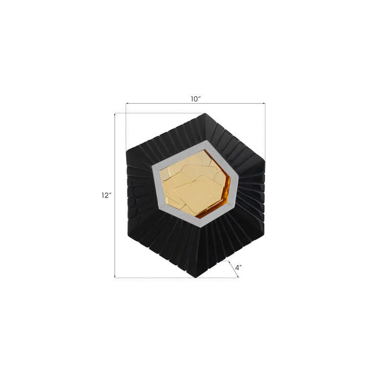 Hex Wall Décor, 10" H x 4" W x 12" D