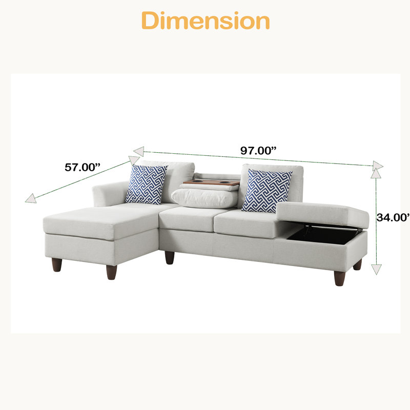 Unités de rangement cachées et coussins décoratifs assortis pour les maisons modernes, Lin beige