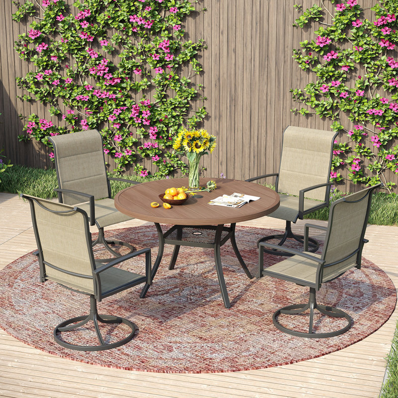 ensemble repas de patio, Brun