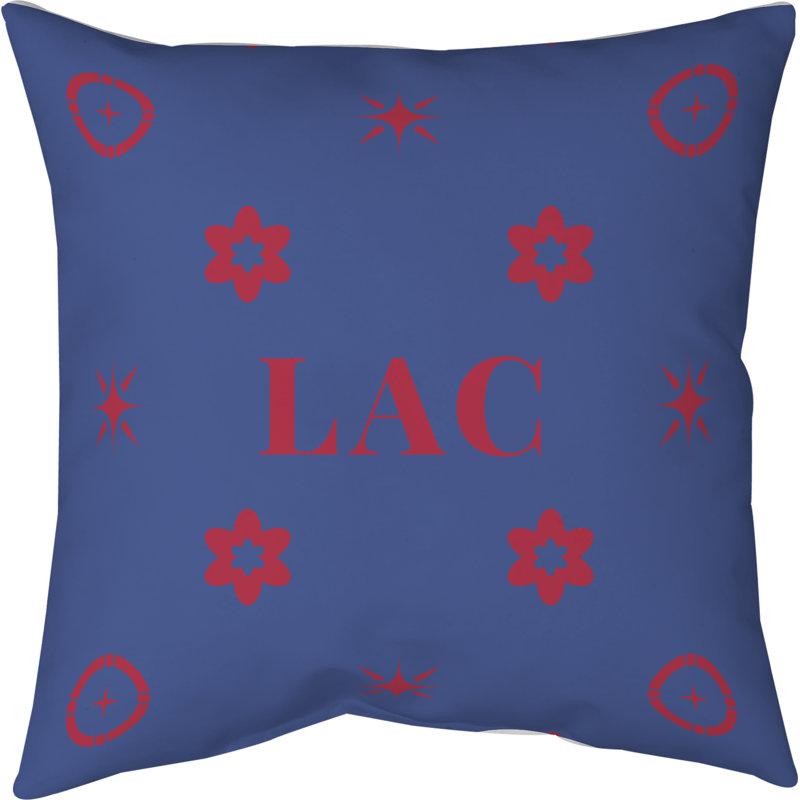 Coussin en coton Los Angeles, Los Angeles - rouge / bleu, 14 pouces x 14 pouces