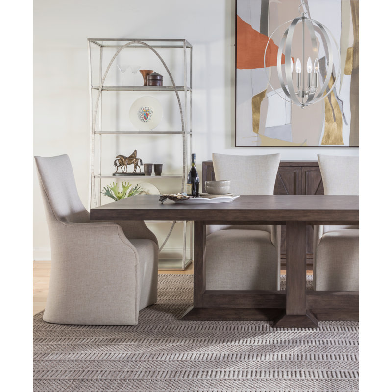 Cohesion Emissary 44"x96" Transitional Mahogany Dining Table in Warm Gray