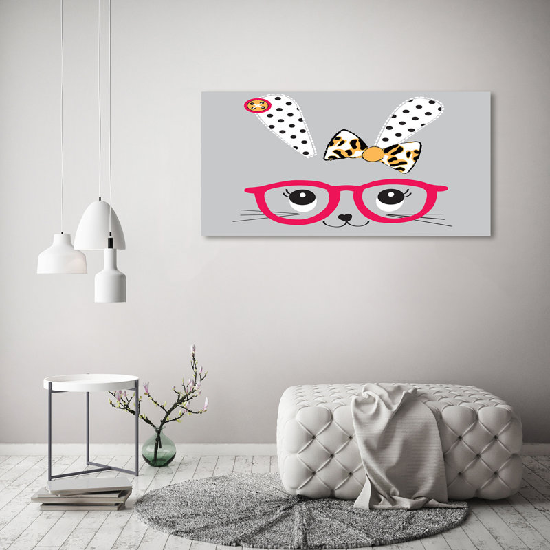 Rabbit With Glasses - Wrapped Canvas Print
