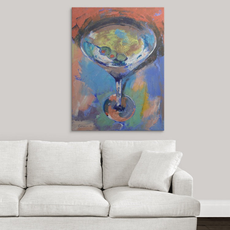 «Anjlee Martini, peinture à l'huile» par Michael Creese, reproduction d'art, H 16 po x l 12 po x P 1,5 po, Toile