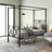 Elanny Metal Canopy Bed Frame, Platform Bed Frame with X Shaped Frame-871802463