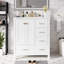 Ensemble de meuble-lavabo 30 po avec lavabo en céramique, armoire de rangement en bois massif, ensemble de meuble-lavabo autoportant avec 4 tiroirs et portes à fermeture douce-208559443