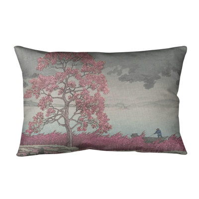 Rain over the Shore Lumbar Pillow
