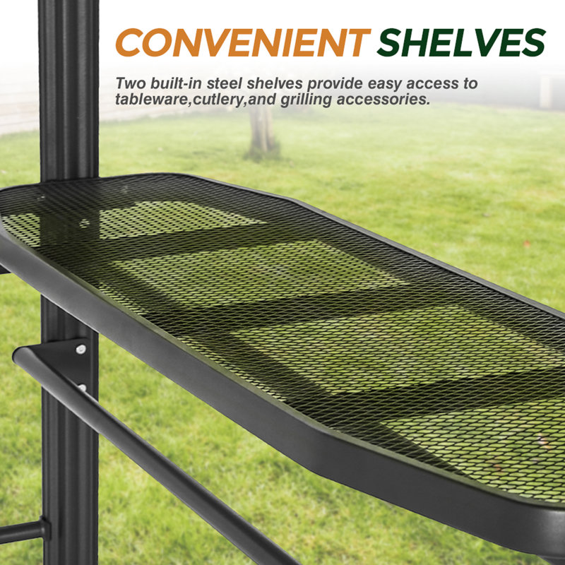 8 Ft. W x 5 Ft. D Polycarbonate Hardtop Steel Grill Gazebo