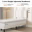 Structure de lit simple en velours, lit plateforme tapissier avec tête de lit réglable beige / gris-129619079