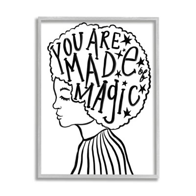 Portrait de cheveux en phrases faites de magie