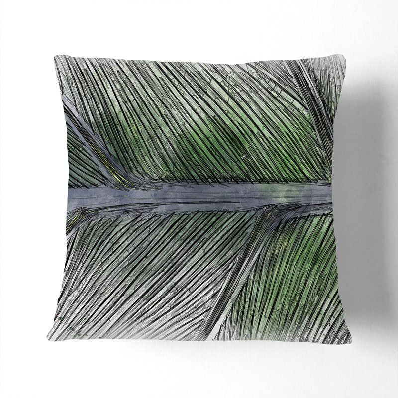 Leaf Detail Sketch Square Throw Cushion, Stone, 40cm H x 40cm W x 15cm D