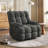 38.19" Wide Chenille Modern Upholstered Manual Swivel Recliner, Standard Recliner, Widened Width, 360° Swivel and Tuxedo Armrests-1478371781