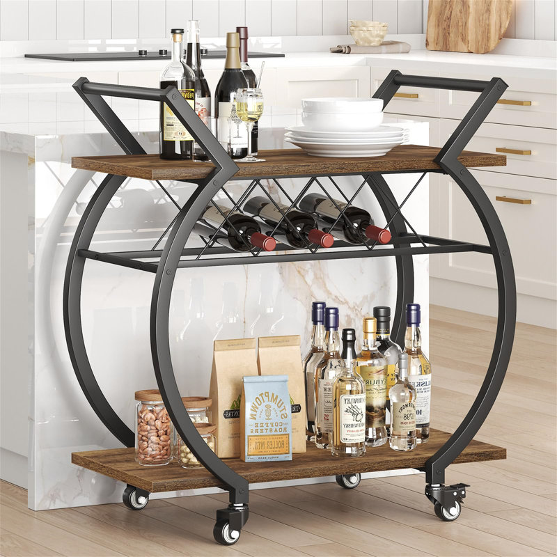 Bar Cart, Black/Brown