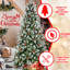 Arbre de Noël de 9 pi avec 3750 pointes, décor de baies rouges et de pin, branches Pe + à embout enneigé, structure à charnières pour une installation rapide, support de support en métal fiable avec décoration, installation facile,-132973972