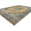 Tapis rectangulaire bleu / brun / crème 9 pi 3 po x 12 pi 8 po