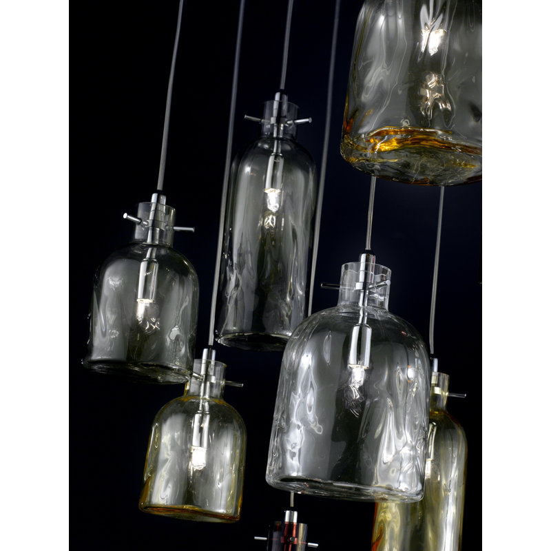 Bossa Nova 1 - Light Jar Pendant, 150cm H x 15cm W x 15cm D, Clear