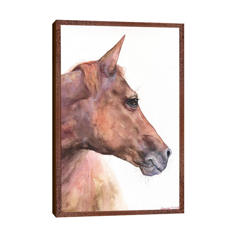 Hanna by George Dyachenko - Painting on Canvas, 101.6 cm H x 66.04 cm W, Brown Floater Framed