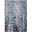 Tapis géométrique en polyester tissé à la machine bleu / ivoire / gris Frimberger-1613377445