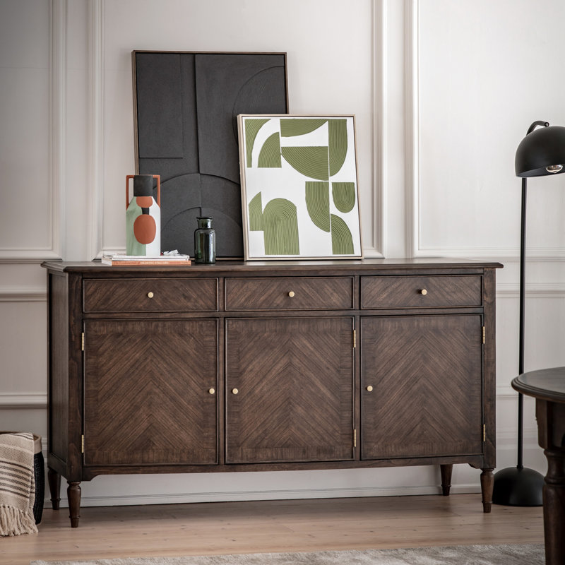 Cleston 170cm Solid Wood Sideboard, Brown
