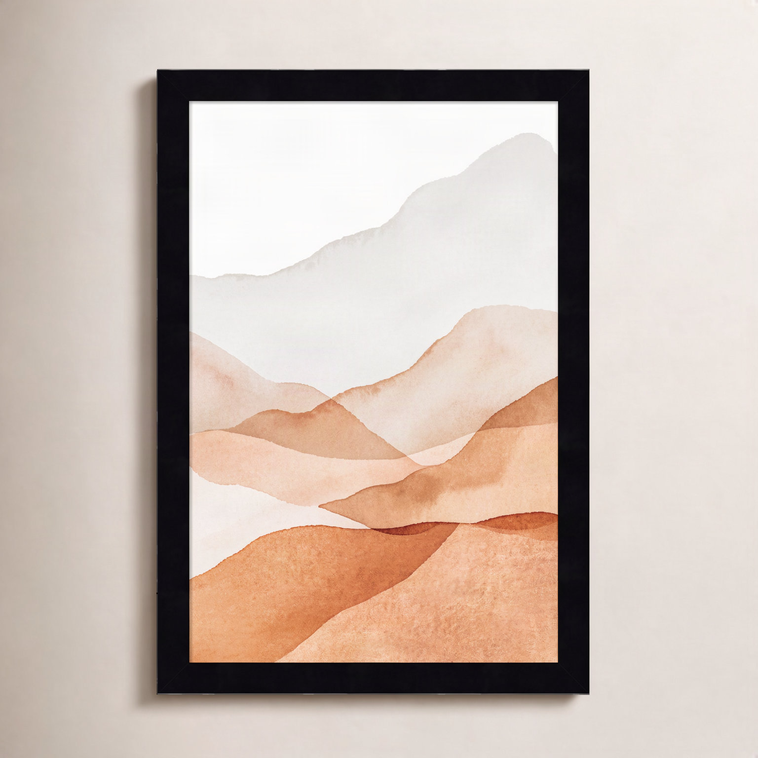 Doris "Mountain Range III" Print, Black, 16.25" H x 11.25" W x 0.88" D