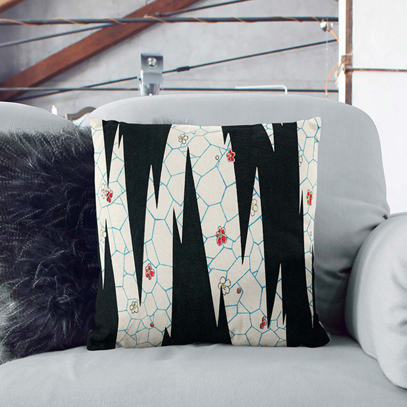 Abstract Square Throw Cushion, Stone, 55cm H x 55cm W x 20cm D