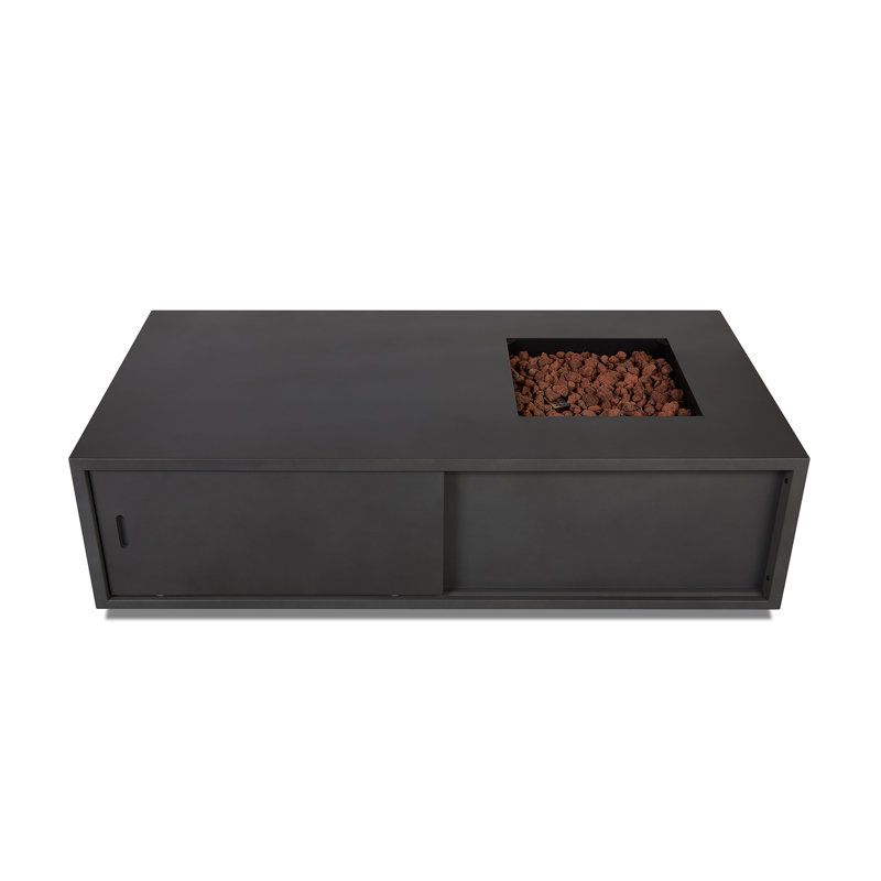 Vance 18'' H x 60'' W Steel Outdoor Fire Pit Table